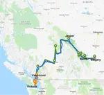 Beschrijving mooiste reisroutes West Canada met beste reistijd, reisduur, reisafstand, activiteiten en bezienswaardigheden onderweg